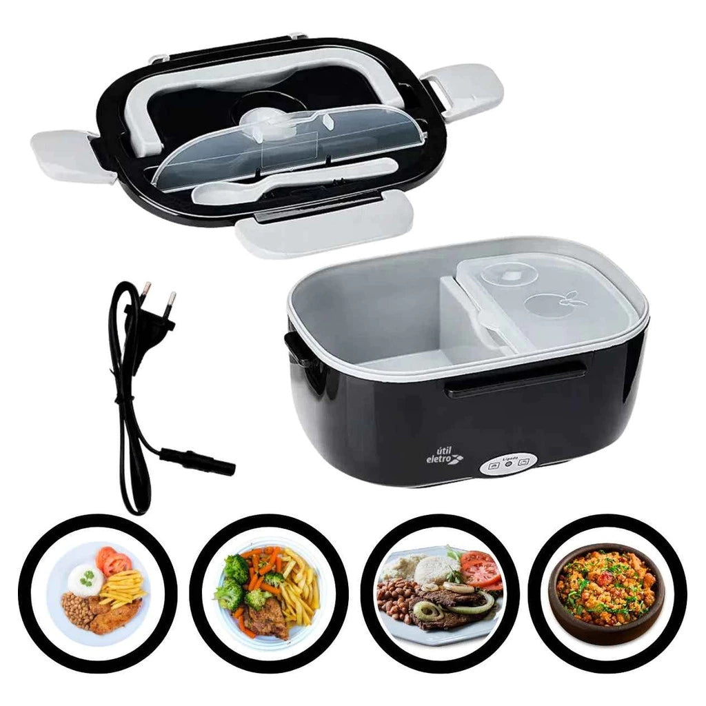 HeatBox CBT – Marmita Elétrica Veicular Bivolt Portátil Inox P/ Carro, Casa, Caminhão, Uber e Táxi (12V / 24V / 110V / 220V)
