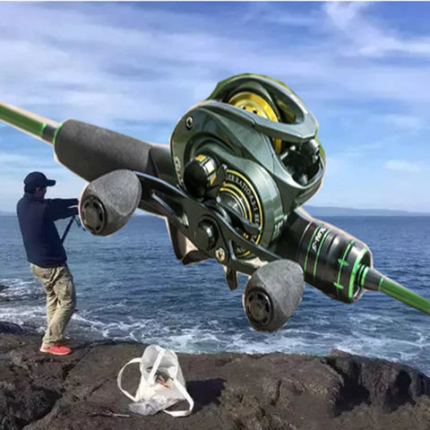 Carretilha de Pesca Titan Pro – 14 Rolamentos, Sistema Anti-Cabeleira