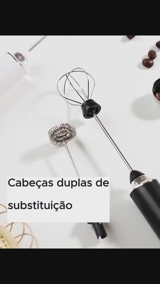 Batedor Misturador Mixer Elétrico para Bebidas Leite Café Portátil